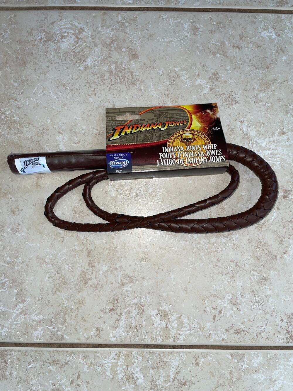 BULL WHIP OFFICIAL INDIANA JONES COSTUME ACCESSORY PROP NEW JWC1199
